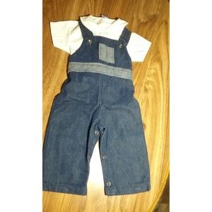 Vintage Thomas Baby Dungarees and Shirt Size 6-9 months